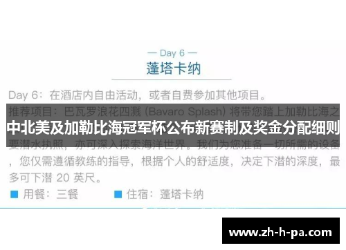 中北美及加勒比海冠军杯公布新赛制及奖金分配细则